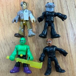 Lot Of 4 Fisher-Price Imaginext Metallo Martian Manhunter Black Manta Figures